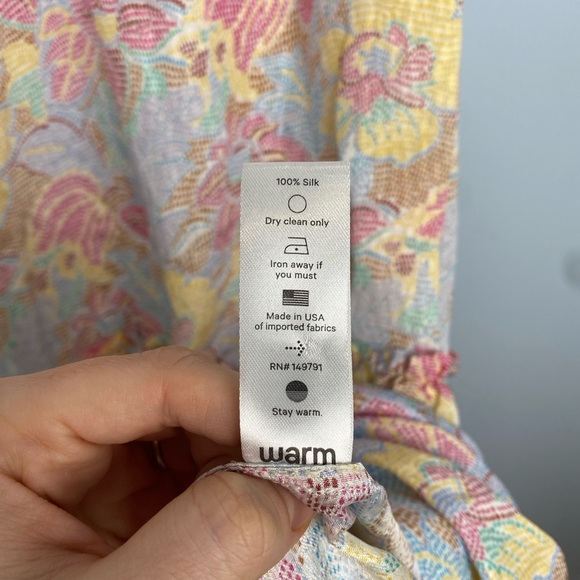 Warm Georgia Silk Floral Jacquard Midi Dress Sz S Small Cocktail Spring Romantic - Picture 11 of 13